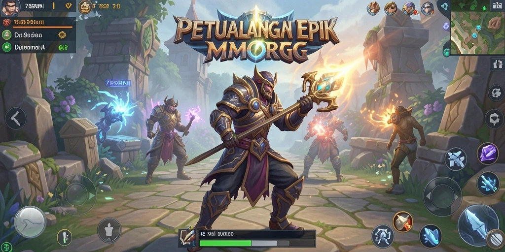 Screenshot utama 789BNI menunjukkan aksi seru dalam pertarungan MMORPG.