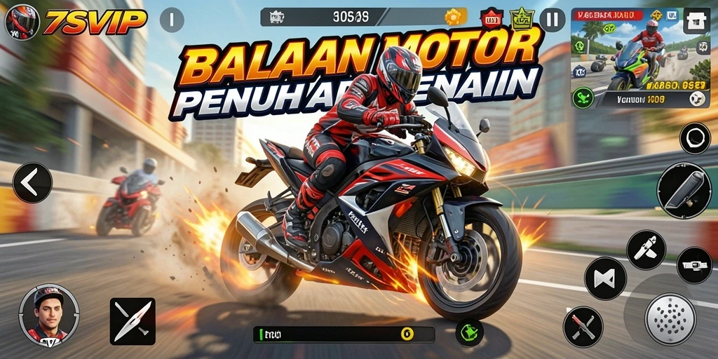 Gameplay seru balapan motor di 7SVIP.
