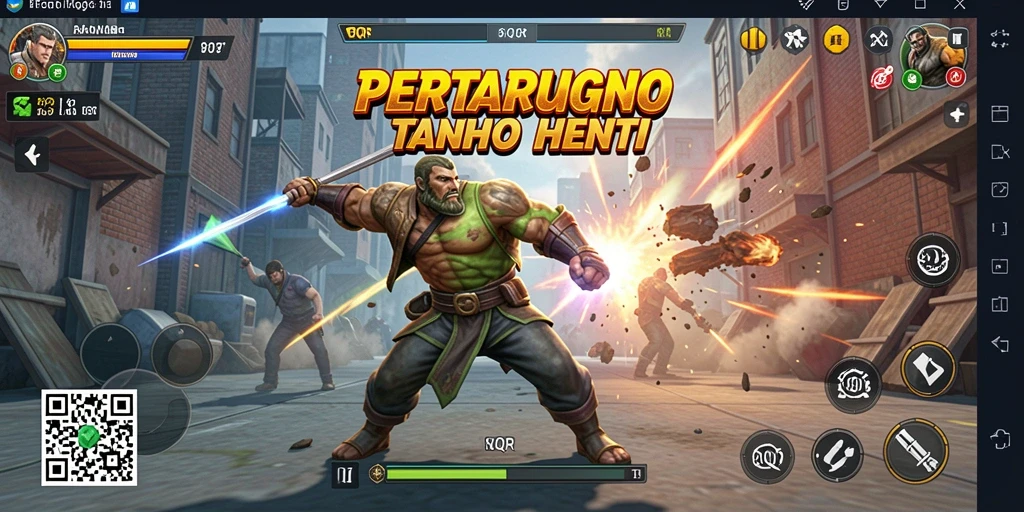 Tampilan utama gameplay 8QR dengan aksi pertarungan intens.