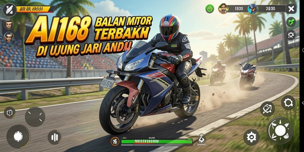 Gameplay seru dengan balapan motor yang menegangkan.