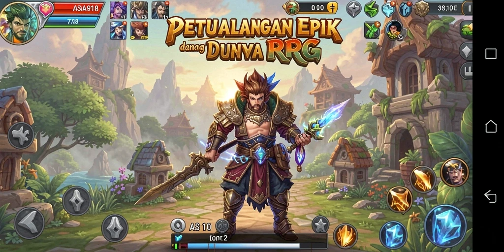 Tampilan gameplay ASIA918 saat menjelajahi dunia RPG yang luas.