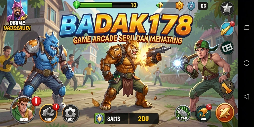 Tampilan gameplay seru dan penuh warna di BADAK178.