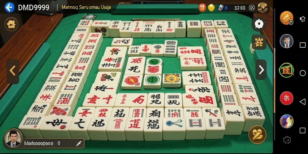 Tampilan gameplay DMD999 yang menakjubkan dalam permainan Mahjong.