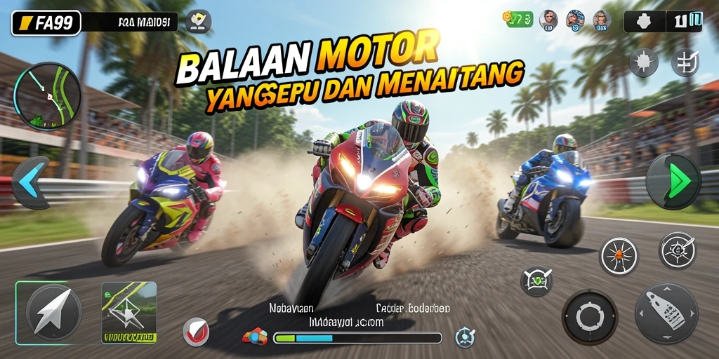 Gameplay seru balapan motor di FA99.