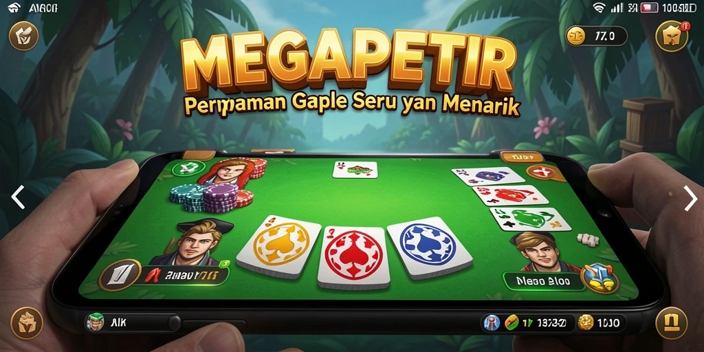 Tampilan gameplay seru di <strong>MEGAPETIR</strong> dengan kartu Gaple.