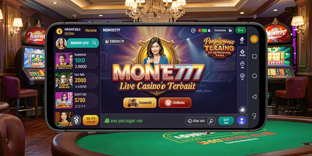 Screenshot gameplay Live Casino MONTE77 dengan dealer langsung yang profesional.