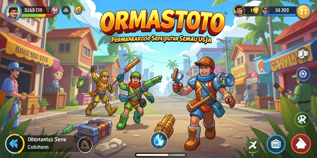 Screenshot gameplay ORMASTOTO menunjukkan keseruan permainan Arcade.