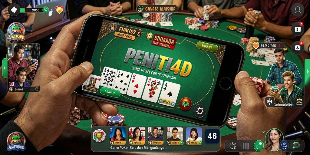 Tampilan gameplay PENITI4D menampilkan aksi poker yang seru dan interaktif.