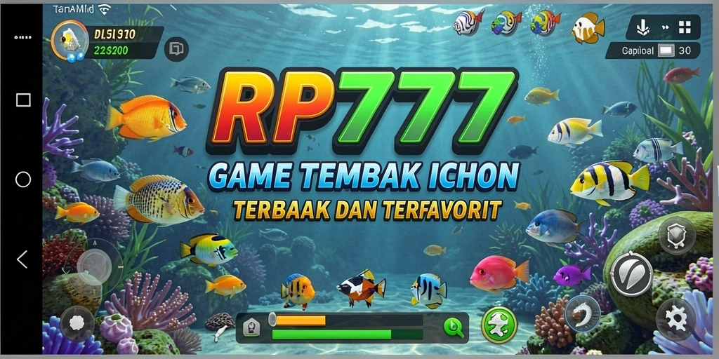 Tampilan menarik gameplay dalam RP777 saat menembak ikan.