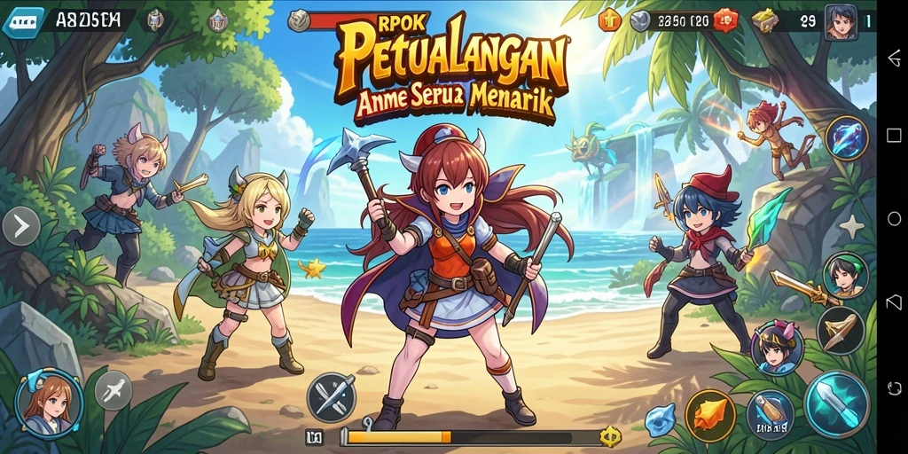 Gameplay RPOK yang dinamis dan menawan dengan karakter anime.