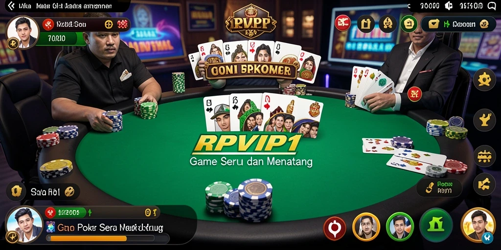 Tampilan gameplay poker RPVIP1 yang menantang dan seru.
