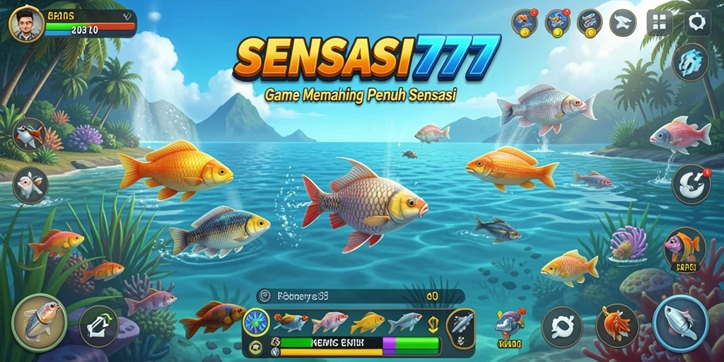 Tampilan gameplay SENSASI777 yang menarik saat memancing ikan.