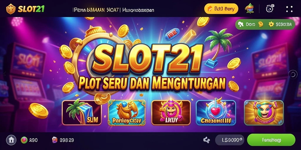 Screenshot menampilkan gameplay SLOT21 yang seru dan berwarna-warni.