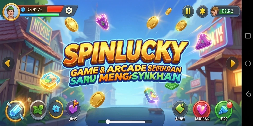 Screenshot menunjukkan gameplay seru dalam SPINLUCKY.