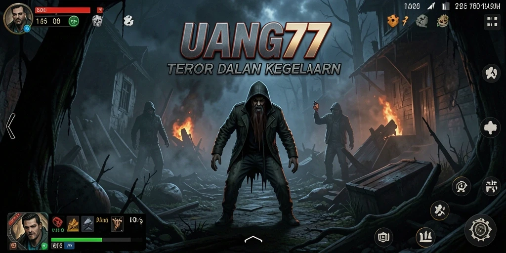 Screenshot UANG77 menampilkan suasana mencekam dari gameplay horror.