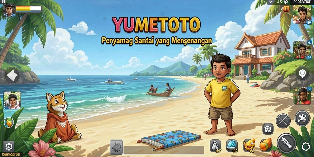 Tampilan gameplay YUMETOTO yang cerah dan menarik.